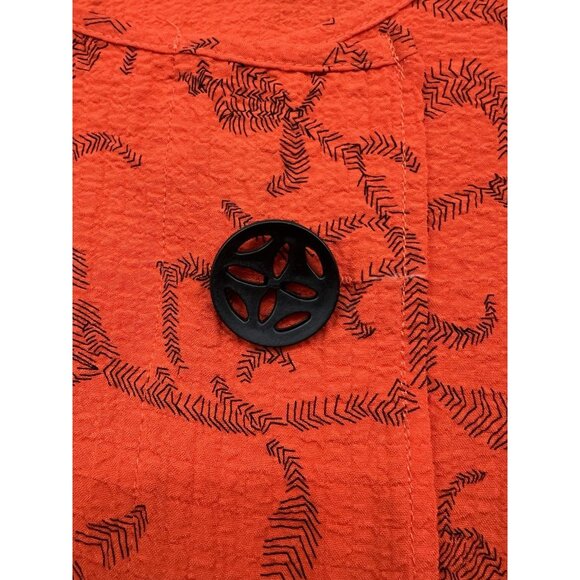NWT Ali Miles Tunic Wearable Art XL Orange Black Abstract Crinkle Artsy Boho - Picture 2 of 7